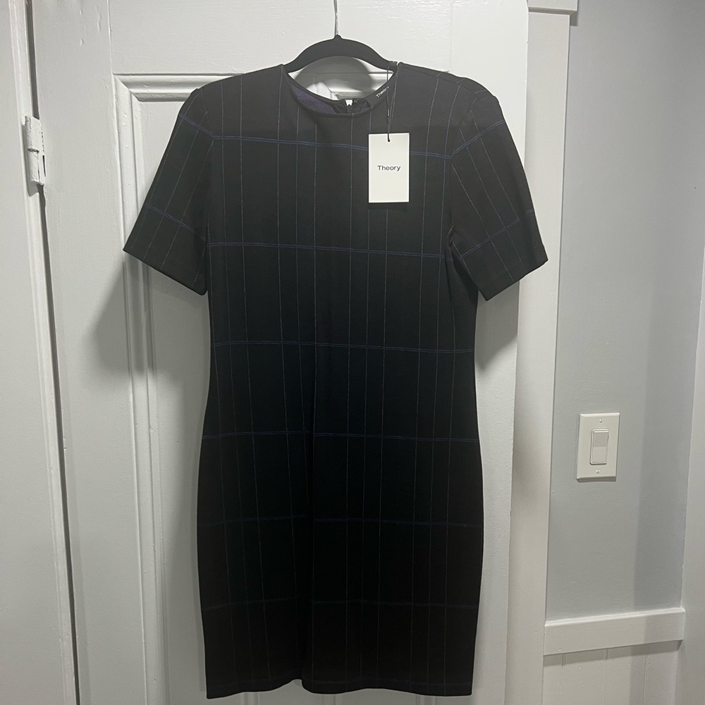 Theory Black Mid-Length Design Dress